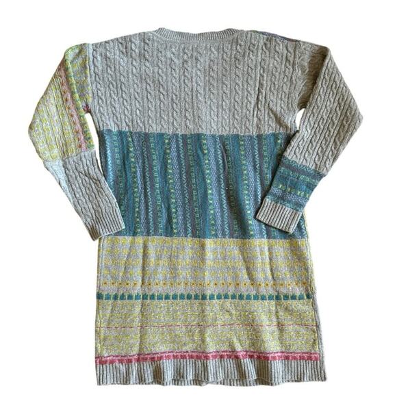 Women’s Sundance Sweater LambsWool Patchwork Duster Cardigan Boho Size Medium - Picture 2 of 5